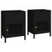 Tables de chevet 2 pcs Noir 40x30x54,5 cm Acier et verre - Photo n°2