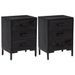 Tables de chevet 2 pcs Noir 40x30x55 cm Bois de pin massif - Photo n°2