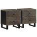 Tables de chevet 2 pcs noir 40x33x46 cm bois de manguier solide - Photo n°1