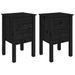 Tables de chevet 2 pcs Noir 40x35x61,5 cm Bois de pin massif - Photo n°2