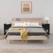Tables de chevet 2 pcs Noir 40x35x61,5 cm Bois de pin massif - Photo n°1