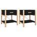 Tables de chevet 2 pcs Noir 42x38x45 cm Bois d’ingénierie - Photo n°2