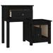 Tables de chevet 2 pcs Noir 79,5x38x65,5 cm Bois de pin massif - Photo n°4