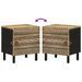 Tables de chevet 2 pcs noir bois de manguier massif brut - Photo n°7