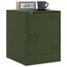 Tables de chevet 2 pcs noir vert olive 34,5x39x44 cm acier - Photo n°3