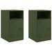 Tables de chevet 2 pcs noir vert olive 34,5x39x62 cm acier - Photo n°2