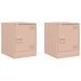 Tables de chevet 2 pcs rose 34,5x39x44 cm acier - Photo n°2