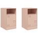 Tables de chevet 2 pcs rose 34,5x39x62 cm acier - Photo n°2