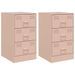 Tables de chevet 2 pcs rose 34,5x39x62 cm acier - Photo n°2