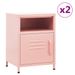 Tables de chevet 2 pcs Rose 35x35x51 cm Acier - Photo n°1