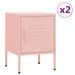 Tables de chevet 2 pcs Rose 35x35x51 cm Acier - Photo n°1