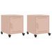 Tables de chevet 2 pcs rose 36x39x43,5 cm acier - Photo n°2