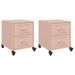 Tables de chevet 2 pcs rose 36x39x43,5 cm acier - Photo n°2