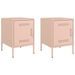 Tables de chevet 2 pcs rose 36x39x50,5 cm acier - Photo n°2