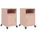 Tables de chevet 2 pcs rose 36x39x59 cm acier - Photo n°2