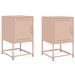 Tables de chevet 2 pcs rose 36x39x60,5 cm acier - Photo n°2