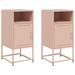 Tables de chevet 2 pcs rose 36x39x78 cm acier - Photo n°2