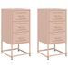 Tables de chevet 2 pcs rose 36x39x78 cm acier - Photo n°2