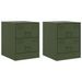 Tables de chevet 2 pcs vert 34,5x39x44 cm acier - Photo n°2