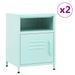 Tables de chevet 2 pcs Vert menthe 35x35x51 cm Acier - Photo n°1