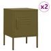 Tables de chevet 2 pcs Vert olive 35x35x51 cm Acier - Photo n°1