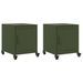 Tables de chevet 2 pcs vert olive 36x39x43,5 cm acier - Photo n°2