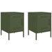 Tables de chevet 2 pcs vert olive 36x39x50,5 cm acier - Photo n°2