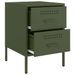 Tables de chevet 2 pcs vert olive 36x39x50,5 cm acier - Photo n°9