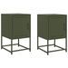 Tables de chevet 2 pcs vert olive 36x39x60,5 cm acier - Photo n°2