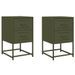 Tables de chevet 2 pcs vert olive 36x39x60,5 cm acier - Photo n°2