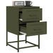 Tables de chevet 2 pcs vert olive 36x39x60,5 cm acier - Photo n°4