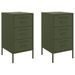 Tables de chevet 2 pcs vert olive 36x39x68 cm - Photo n°2