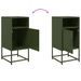 Tables de chevet 2 pcs vert olive 36x39x78 cm acier - Photo n°10