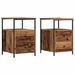 Tables de chevet 2 pcs vieux bois 34x35,5x50 cm bois ingénierie - Photo n°2