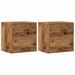 Tables de chevet 2 pcs vieux bois 40x30x40 cm bois d'ingénierie - Photo n°2