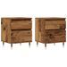 Tables de chevet 2 pcs vieux bois 40x35x50 cm bois d’ingénierie - Photo n°2