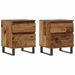 Tables de chevet 2 pcs vieux bois 40x35x50 cm bois d’ingénierie - Photo n°2