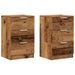 Tables de chevet 2 pcs vieux bois 40x36x65 cm bois d'ingénierie - Photo n°2