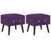 Tables de chevet 2 pcs Violet foncé 40x35x40 cm Velours - Photo n°1