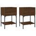 Tables de chevet 2pcs chêne brun 40,5x31x60cm bois d’ingénierie - Photo n°1