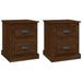 Tables de chevet 2pcs chêne marron 39x39x47,5cm bois ingénierie - Photo n°2