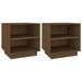 Tables de chevet 2pcs Marron miel 40x34x40cm Bois de pin solide - Photo n°2