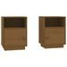 Tables de chevet 2pcs Marron miel 40x34x55cm Bois de pin massif - Photo n°2