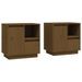 Tables de chevet 2pcs Marron miel 50x34x50cm Bois de pin massif - Photo n°1