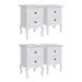 Tables de chevet 4 pcs avec 2 tiroirs MDF Blanc - Photo n°2