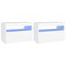 Tables de chevet à LED 2 pcs Blanc 60x35x40 cm - Photo n°1
