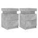 Tables de chevet avec lumières LED 2 pcs gris béton 35x39x55 cm - Photo n°2