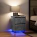 Tables de chevet avec lumières LED 2 pcs gris béton 38x34x50 cm - Photo n°1