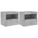 Tables de chevet avec lumières LED 2 pcs gris béton 50x40x45 cm - Photo n°1