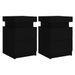 Tables de chevet avec lumières LED 2 pcs noir 35x39x55 cm - Photo n°2